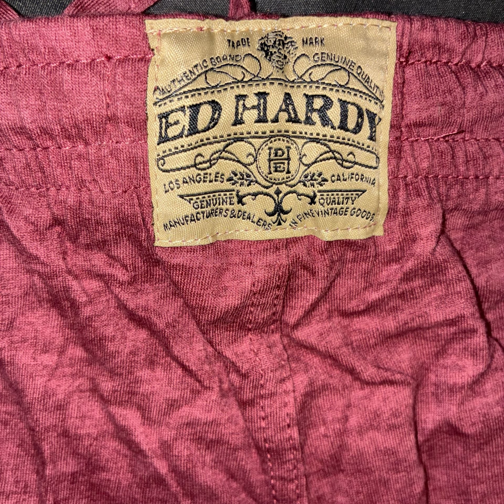 Ed Hardy Graphic Lounge Shorts Red 7
