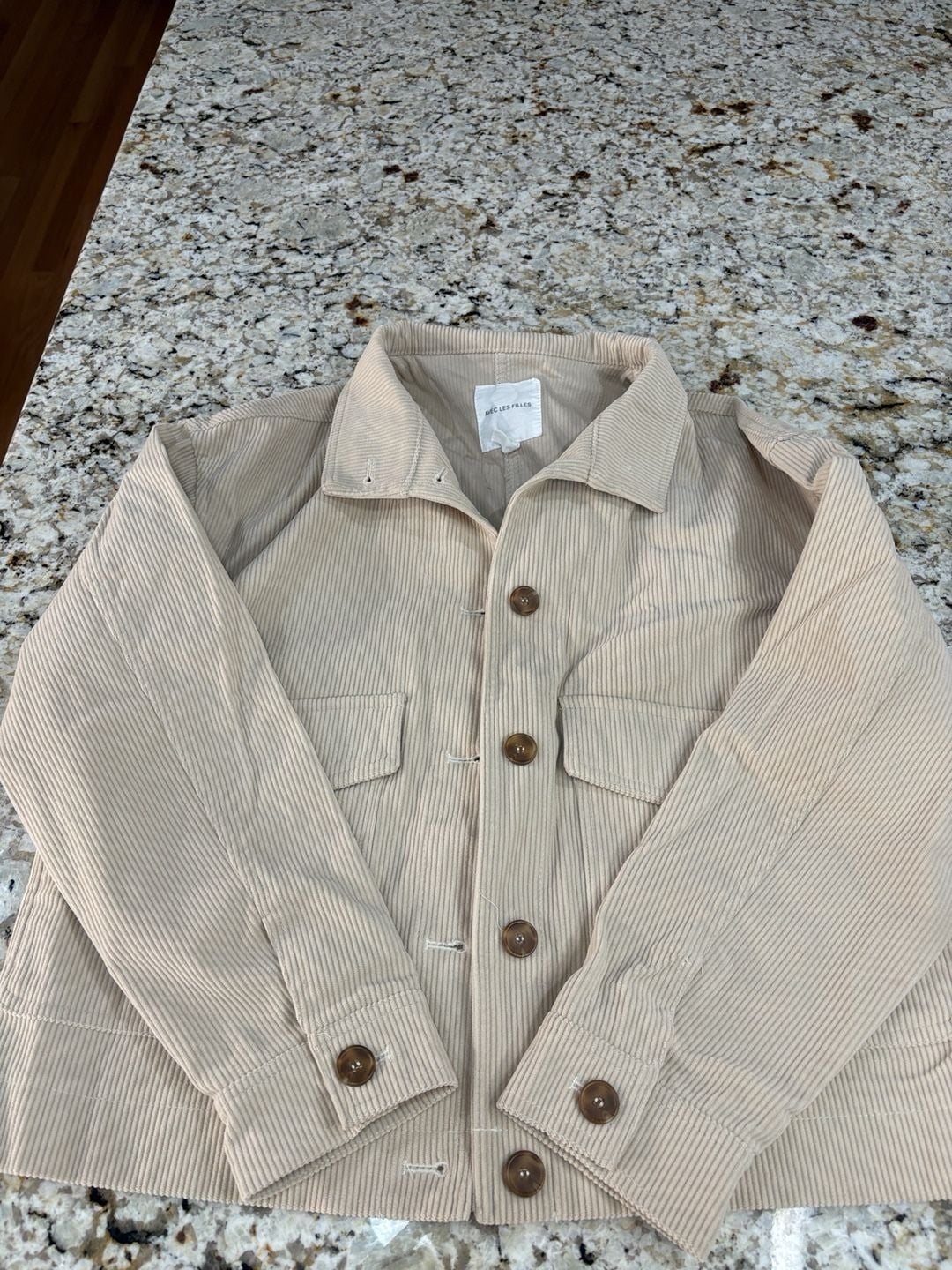 Avec Les Filles Corduroy Jacket Size M Beige Button Up Shacket 2