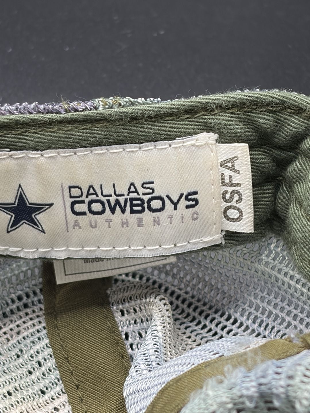 Dallas Cowboys Authentic Camo Trucker Hat OSFA 7
