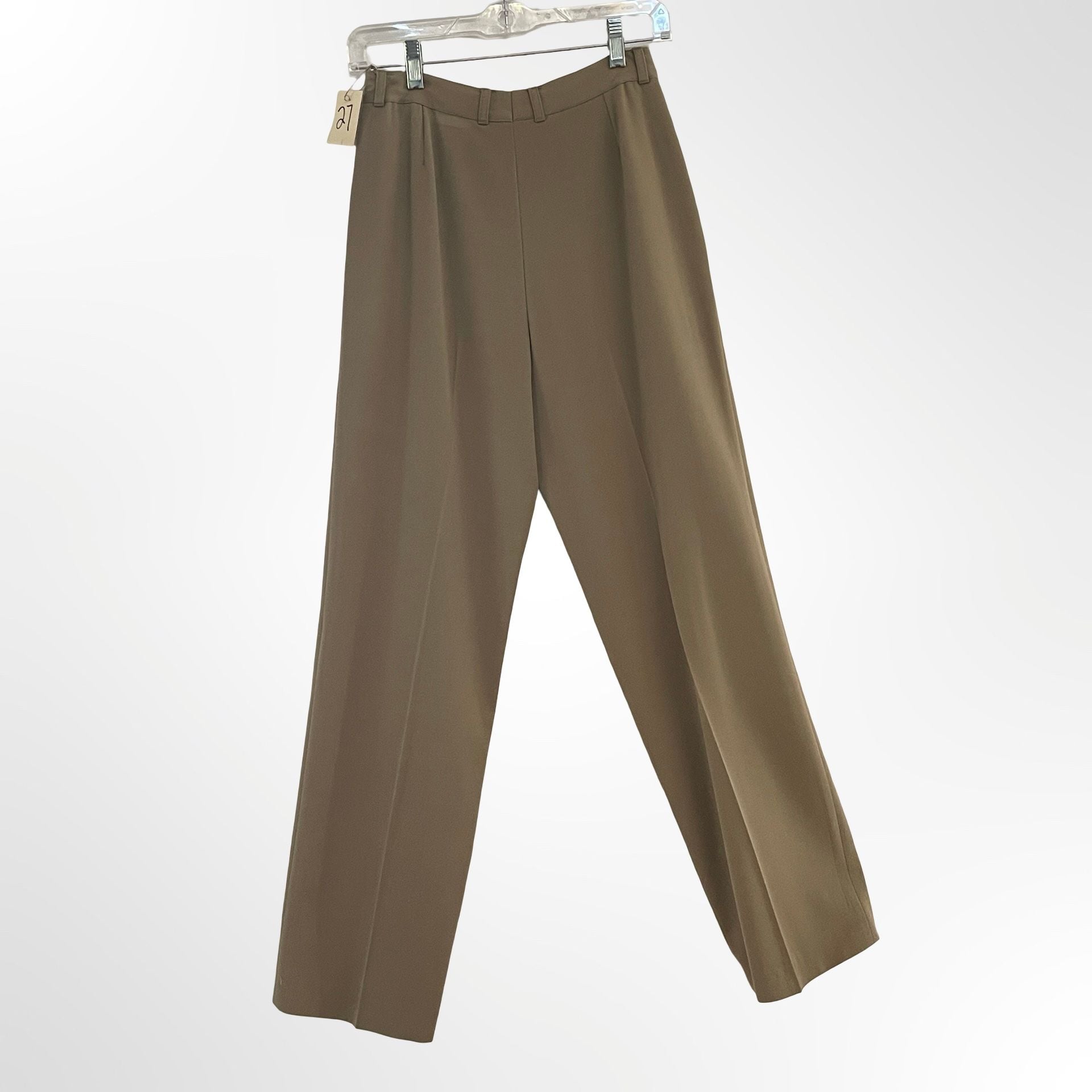 Paolo Fabiano Wool Dress Pants -Taupe Pleated Made in Italy 4