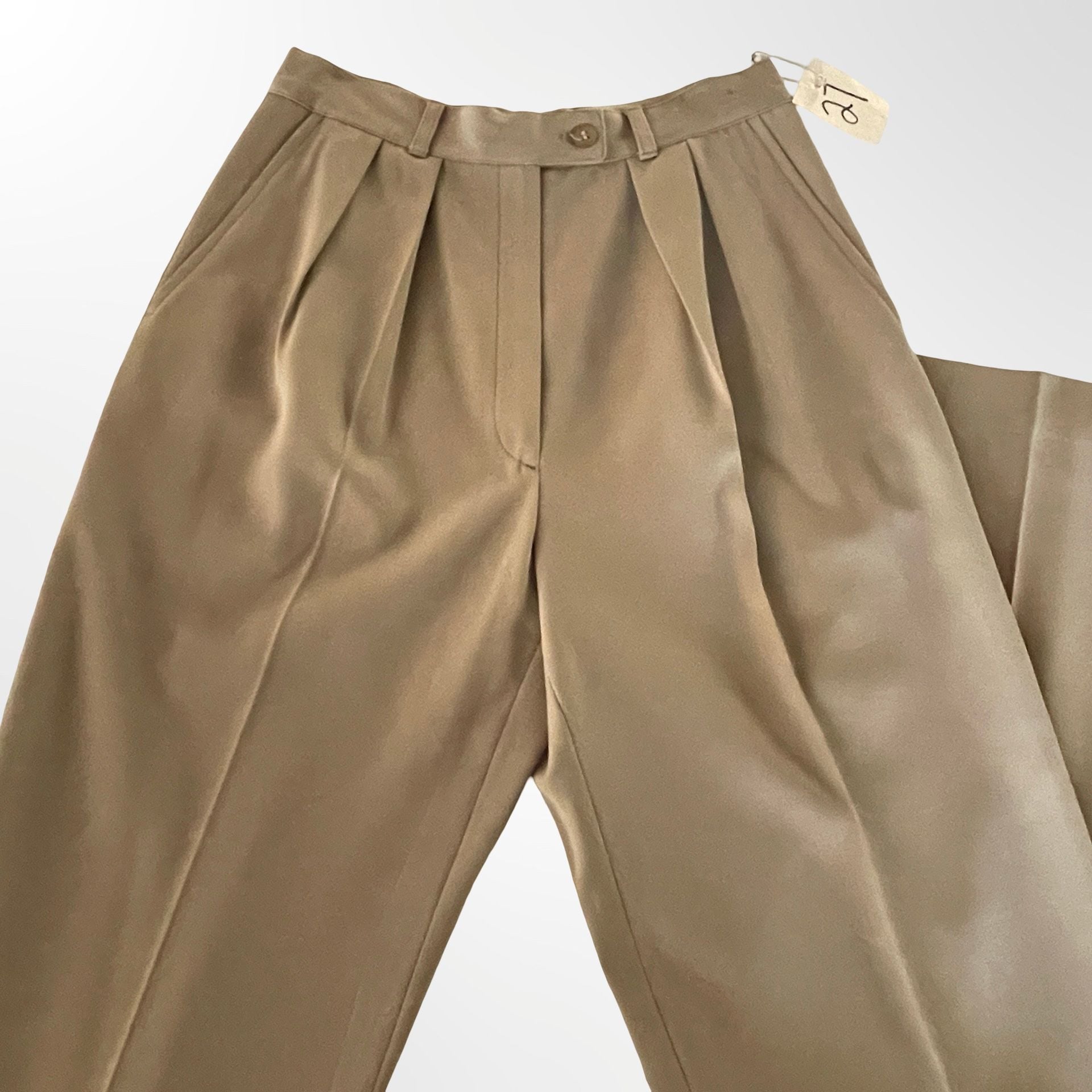 Paolo Fabiano Wool Dress Pants -Taupe Pleated Made in Italy 5