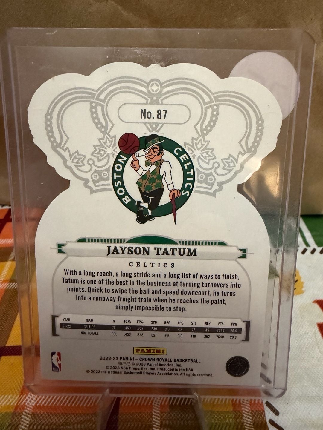 2022-23 Panini Crown Royale Jayson Tatum No. 87 Boston Celtics 2