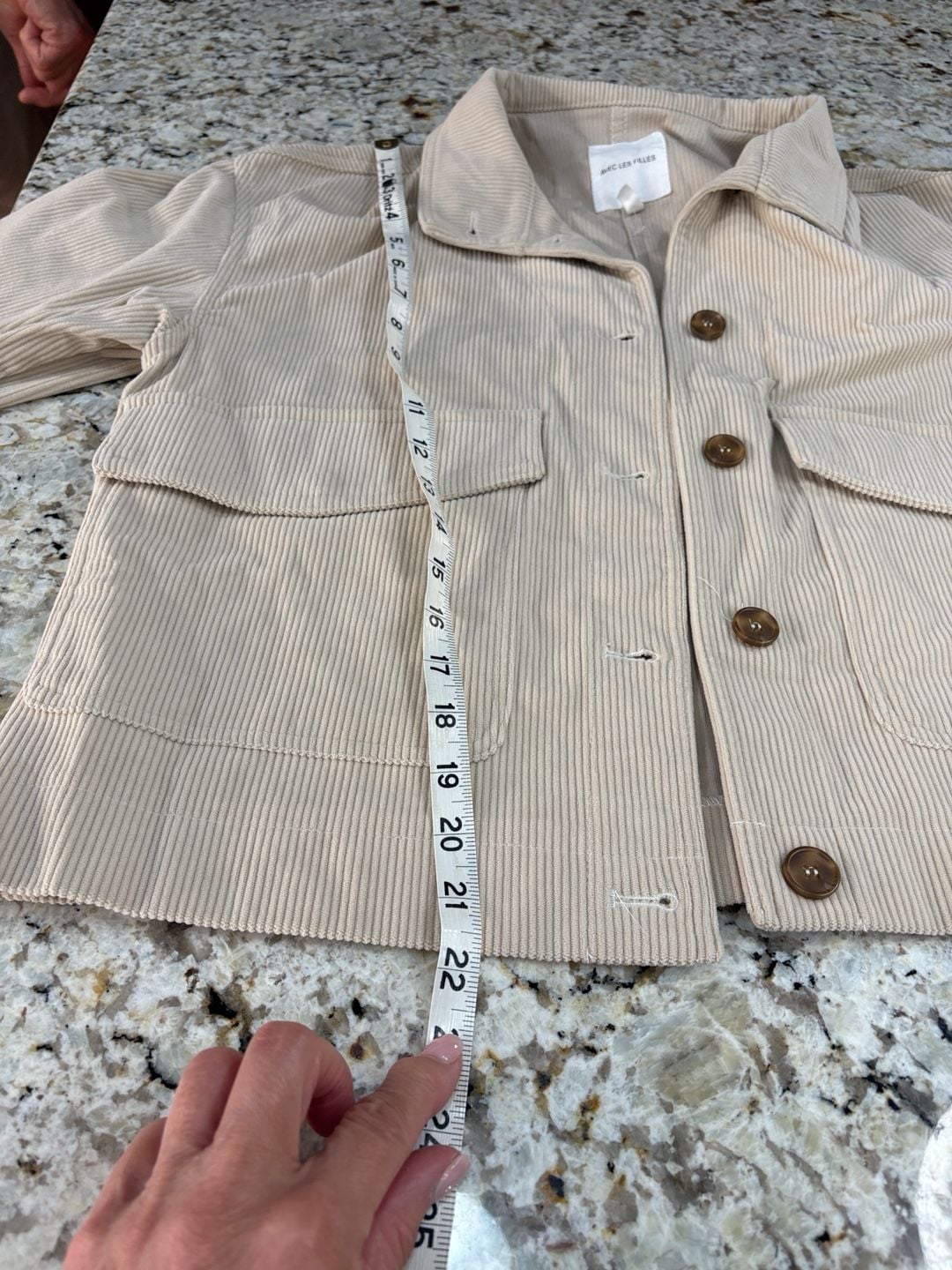 Avec Les Filles Corduroy Jacket Size M Beige Button Up Shacket 7