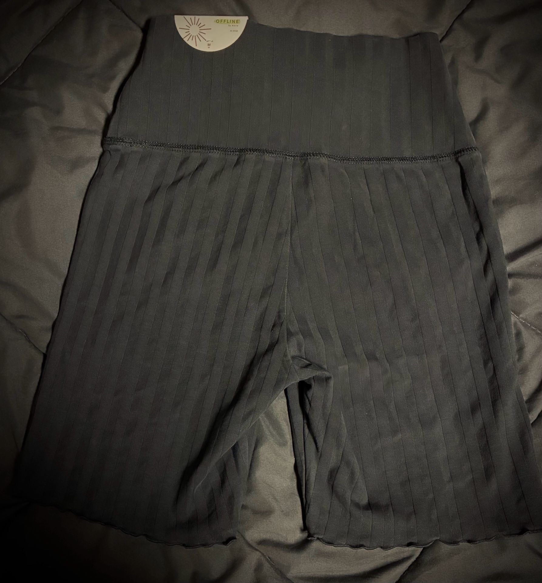 OFFLINE by Aerie OG Original Bike Short Size M Black Ribbed High Rise 2