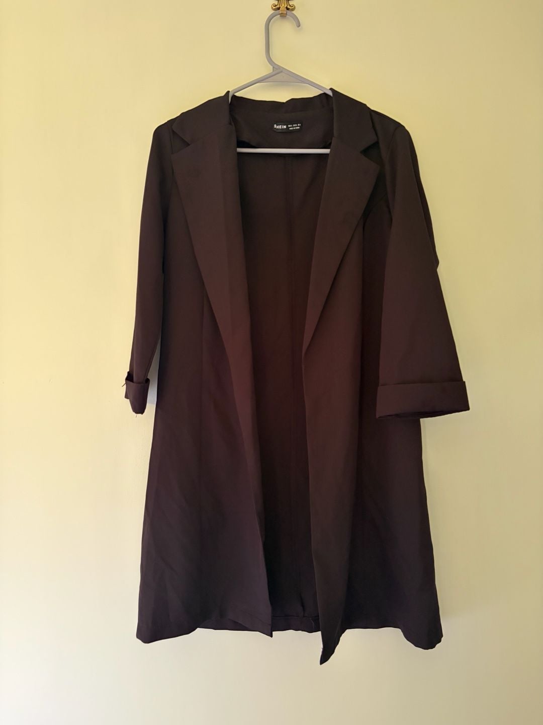 SHEIN Open Front Long Blazer Size S 2