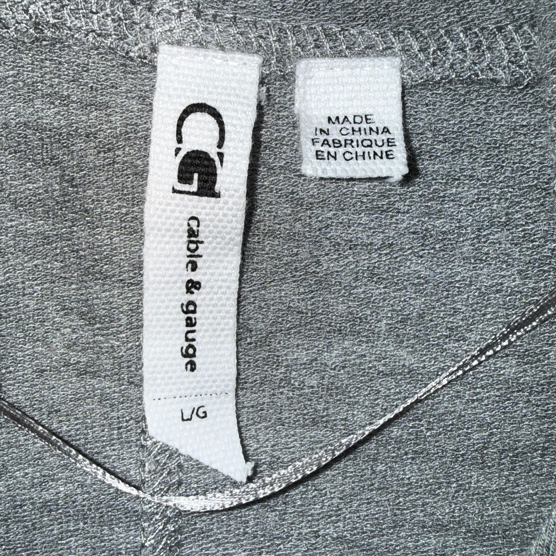 Cable & Gauge Lace-Up Hoodie Size L Gray 4