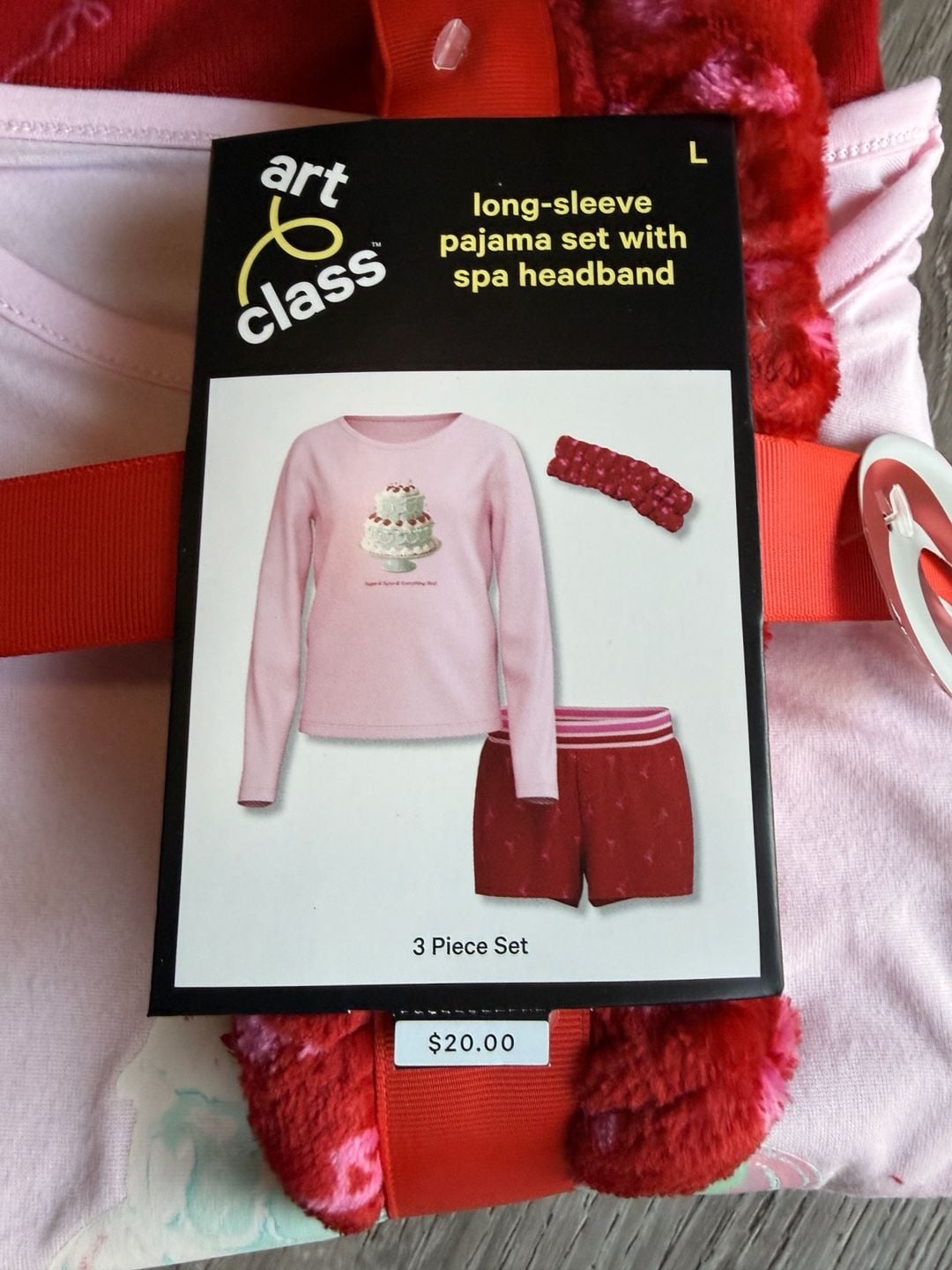 Art Class Long-Sleeve Pajama Set With Spa Headband Size L 2