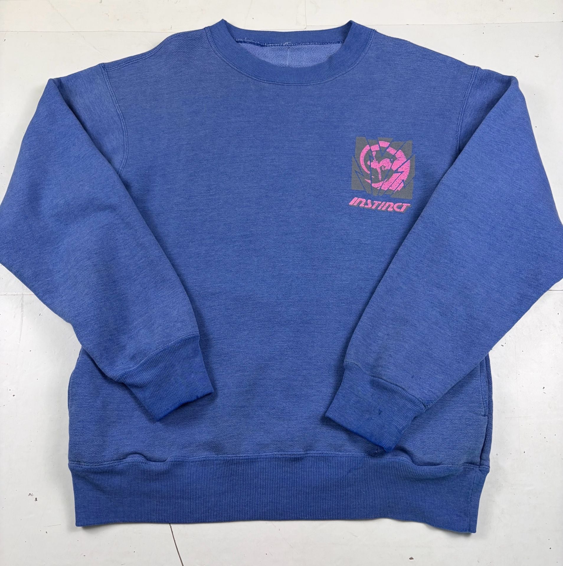 Instinct Vintage Graphic Sweatshirt Blue Size M (OF) *holes 2