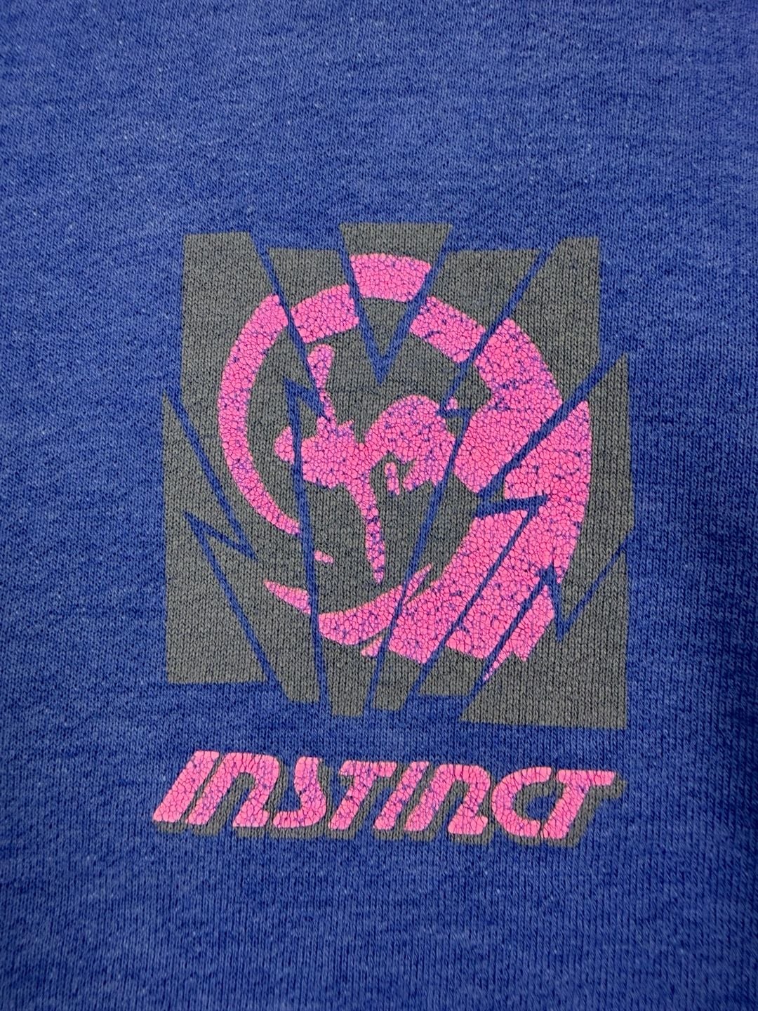 Instinct Vintage Graphic Sweatshirt Blue Size M (OF) *holes 3
