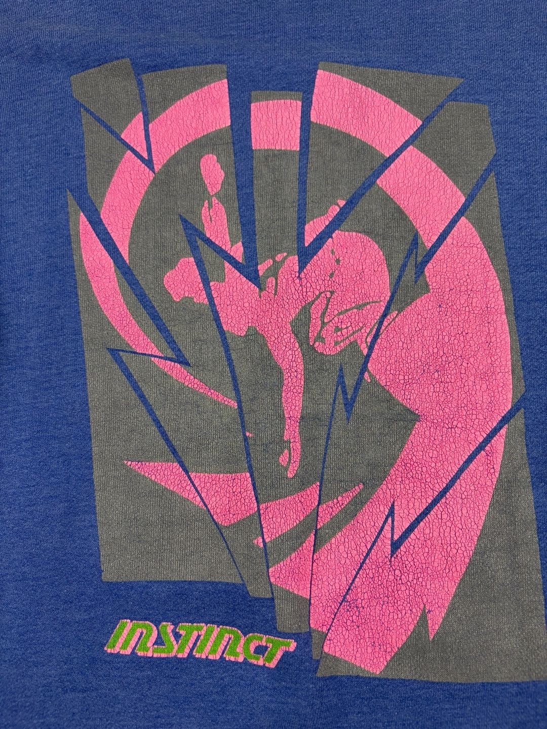 Instinct Vintage Graphic Sweatshirt Blue Size M (OF) *holes 10