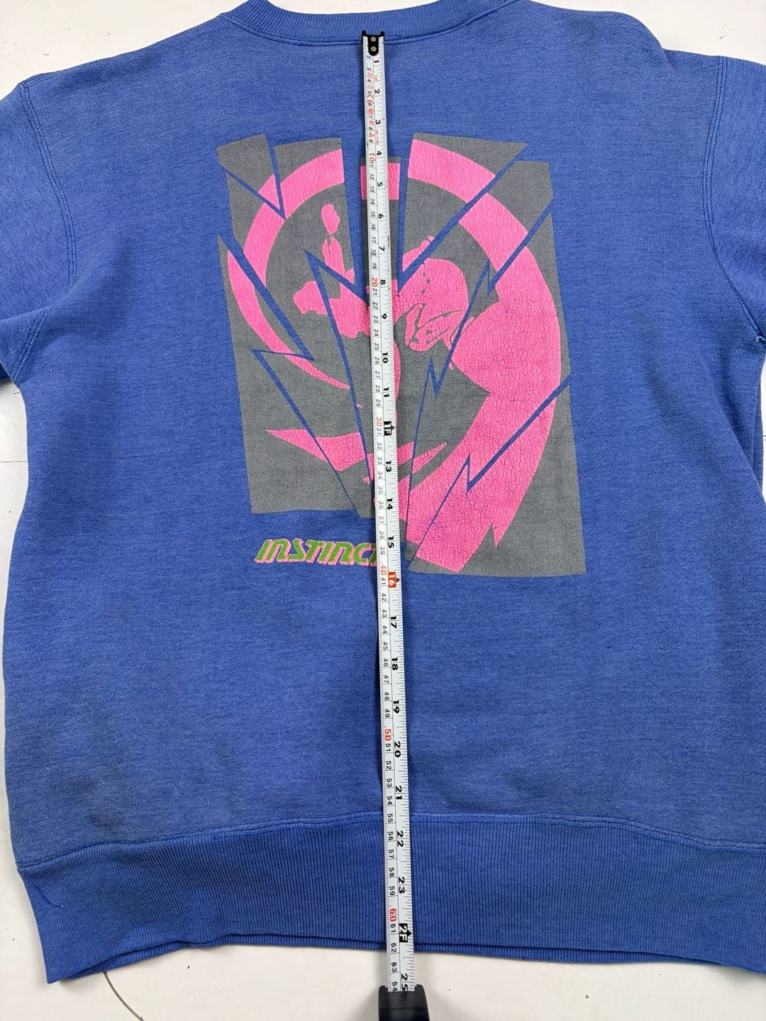 Instinct Vintage Graphic Sweatshirt Blue Size M (OF) *holes 16