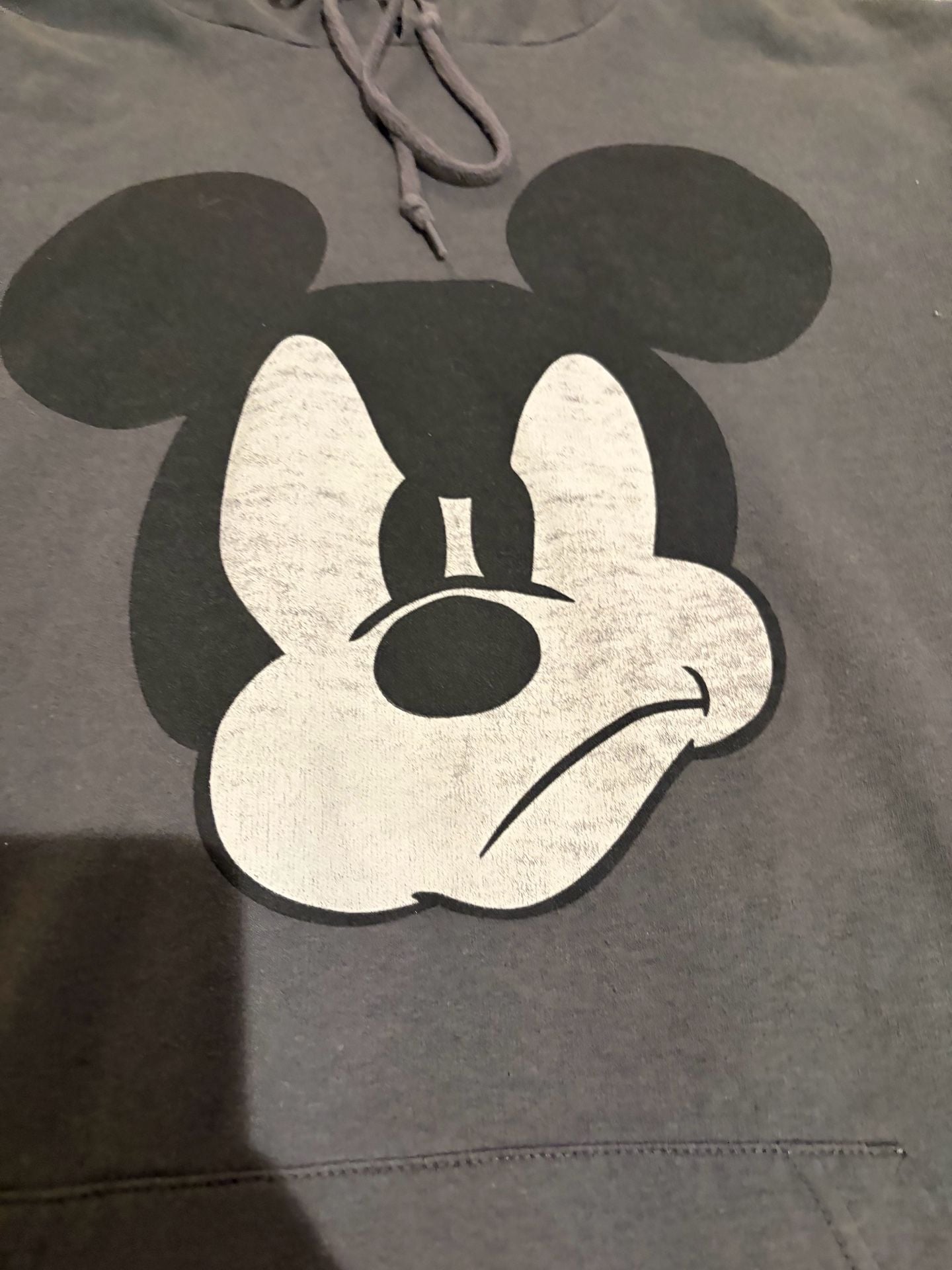 122-Disney Mickey Mouse Hoodie Size XL Charcoal Gray Pullover 2