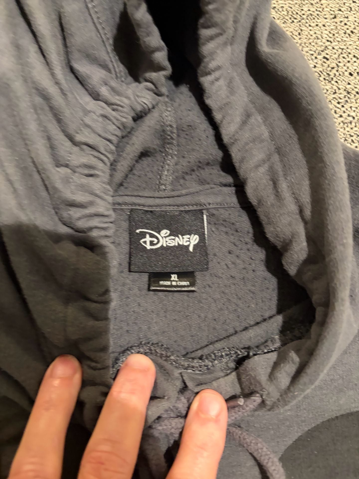122-Disney Mickey Mouse Hoodie Size XL Charcoal Gray Pullover 3