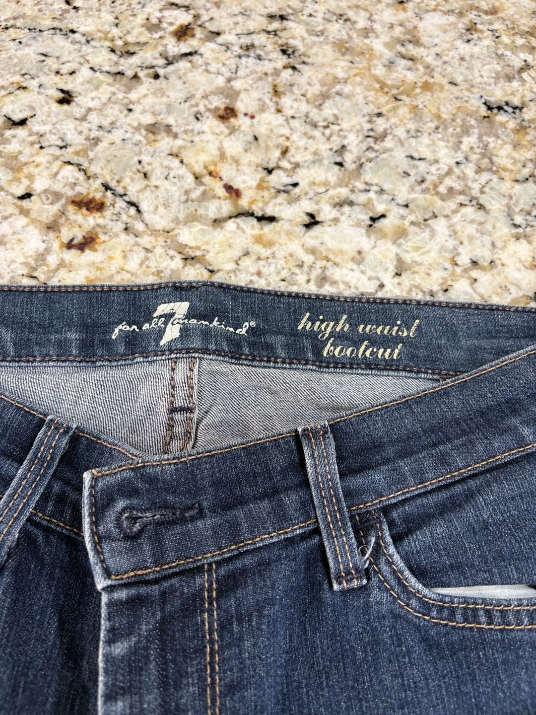 7 For All Mankind High Waist Bootcut Jeans Size 32 Blue Denim 5