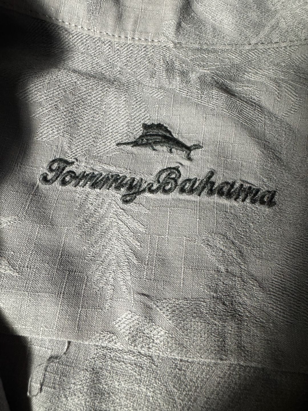 Tommy Bahama Silk Camp Shirt Size XL Gray 5