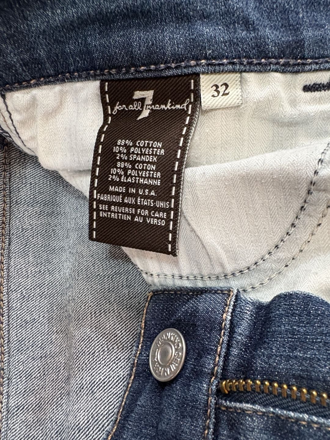 7 For All Mankind High Waist Bootcut Jeans Size 32 Blue Denim 6