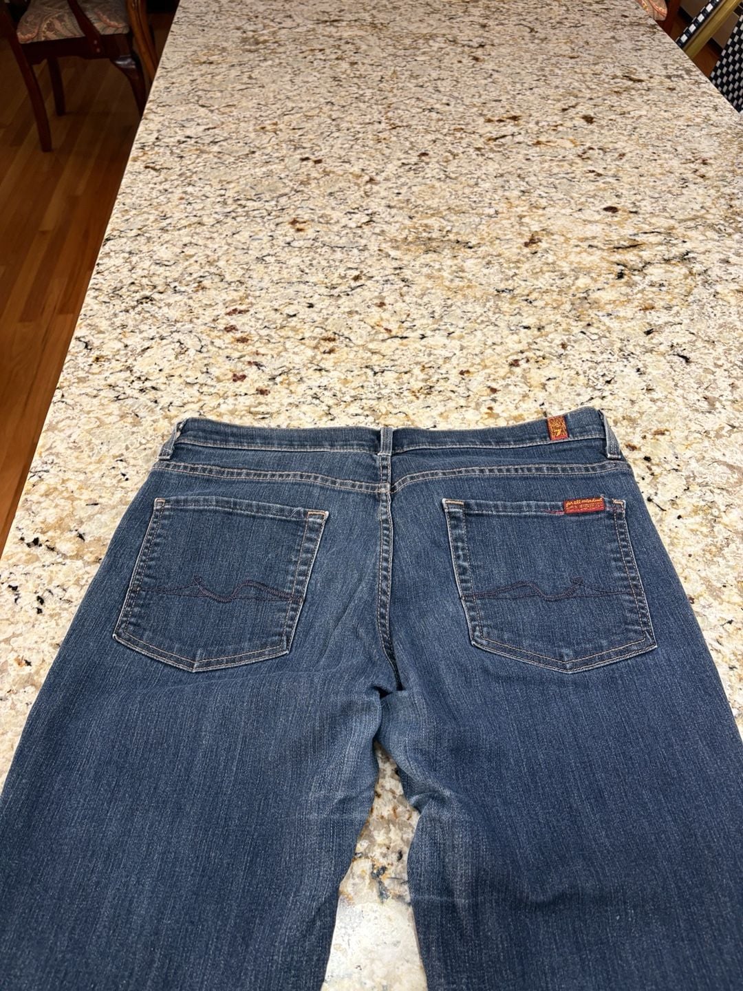 7 For All Mankind High Waist Bootcut Jeans Size 32 Blue Denim 12