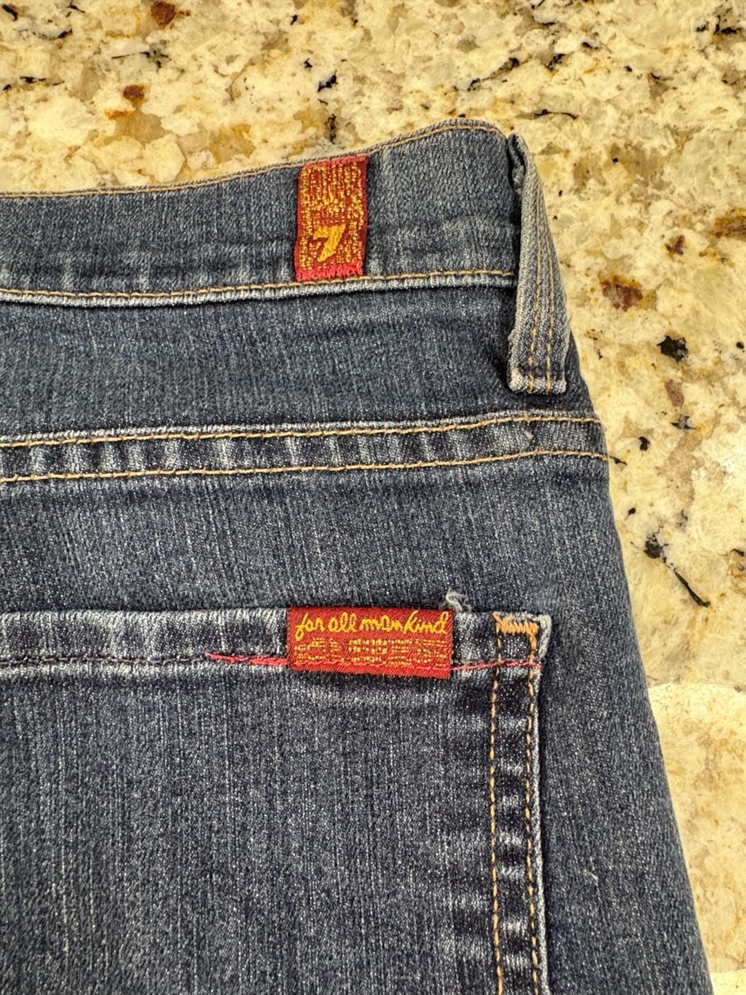 7 For All Mankind High Waist Bootcut Jeans Size 32 Blue Denim 13