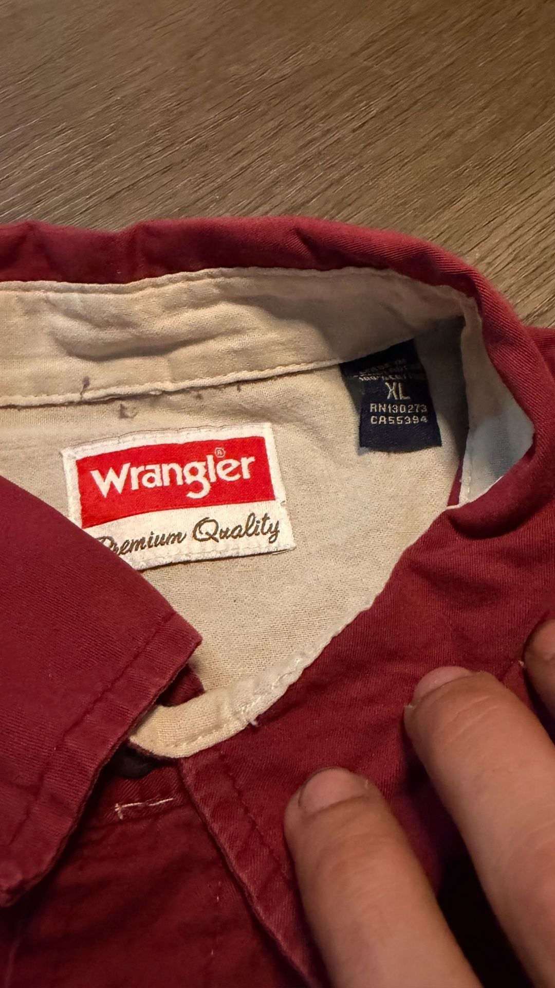 Wrangler Short Sleeve Button Down Shirt Size XL Red Cotton 1