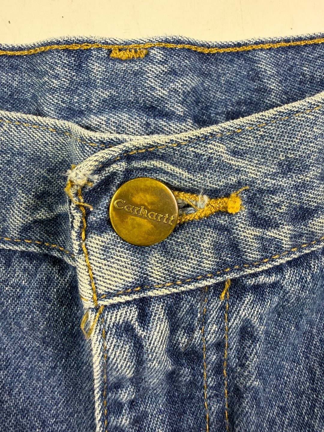 Carhartt Denim Utility Shorts Blue Cotton Workwear Size 32” waist (OF) *light stain 3