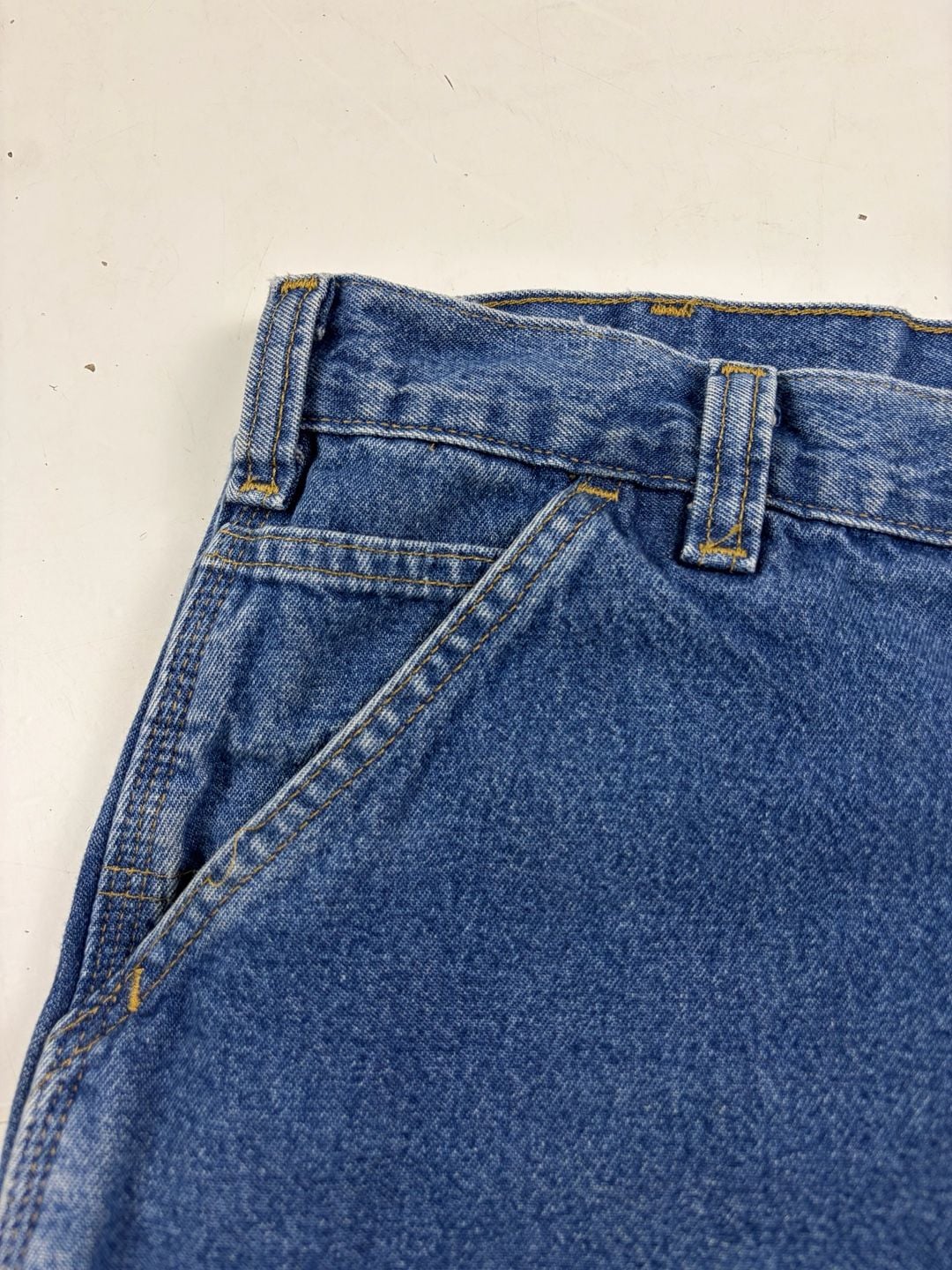 Carhartt Denim Utility Shorts Blue Cotton Workwear Size 32” waist (OF) *light stain 4