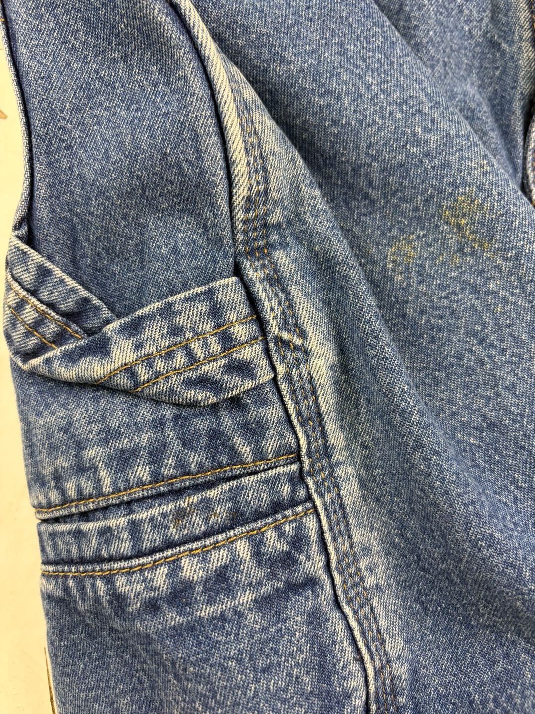 Carhartt Denim Utility Shorts Blue Cotton Workwear Size 32” waist (OF) *light stain 7