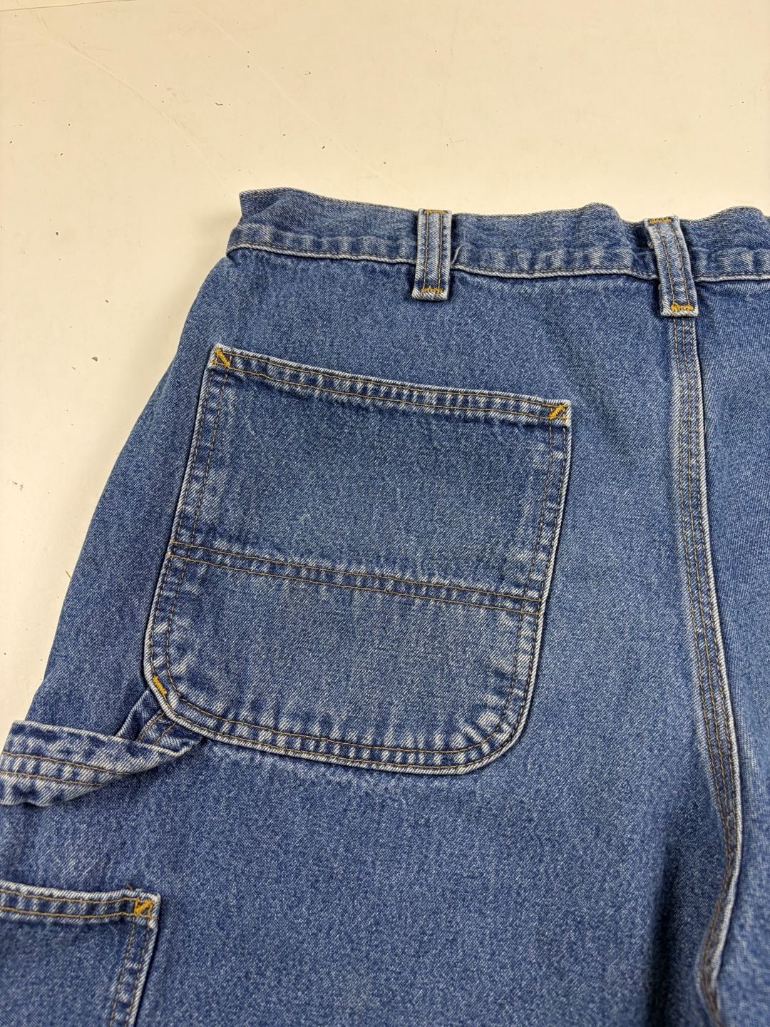 Carhartt Denim Utility Shorts Blue Cotton Workwear Size 32” waist (OF) *light stain 9