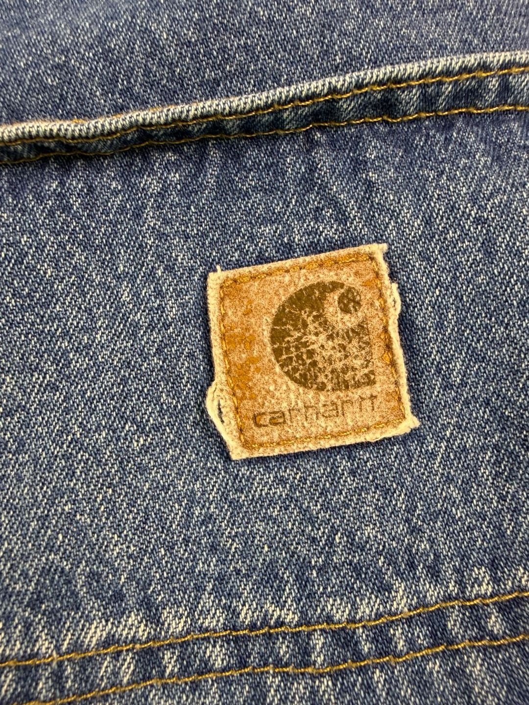 Carhartt Denim Utility Shorts Blue Cotton Workwear Size 32” waist (OF) *light stain 10