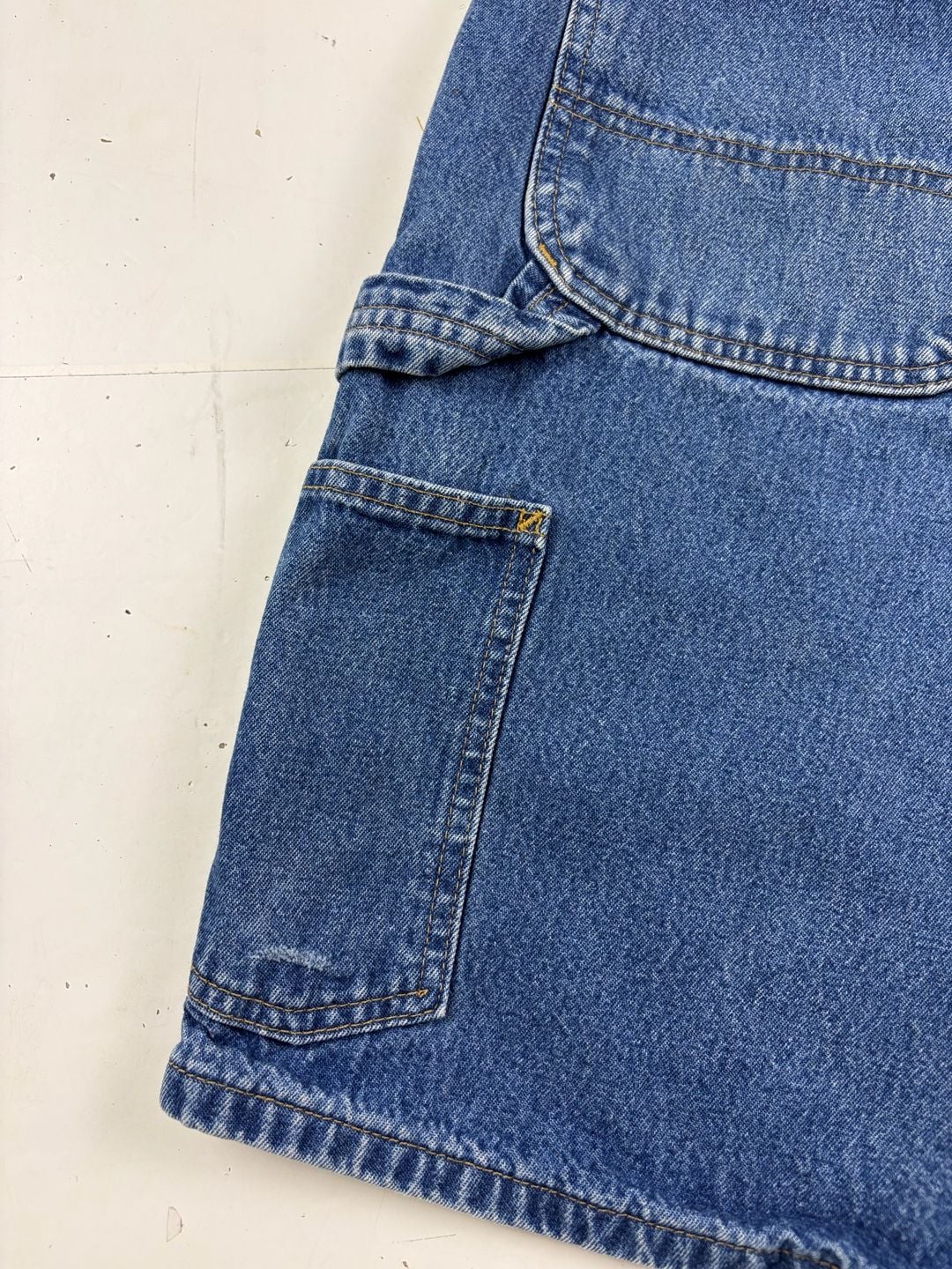 Carhartt Denim Utility Shorts Blue Cotton Workwear Size 32” waist (OF) *light stain 12