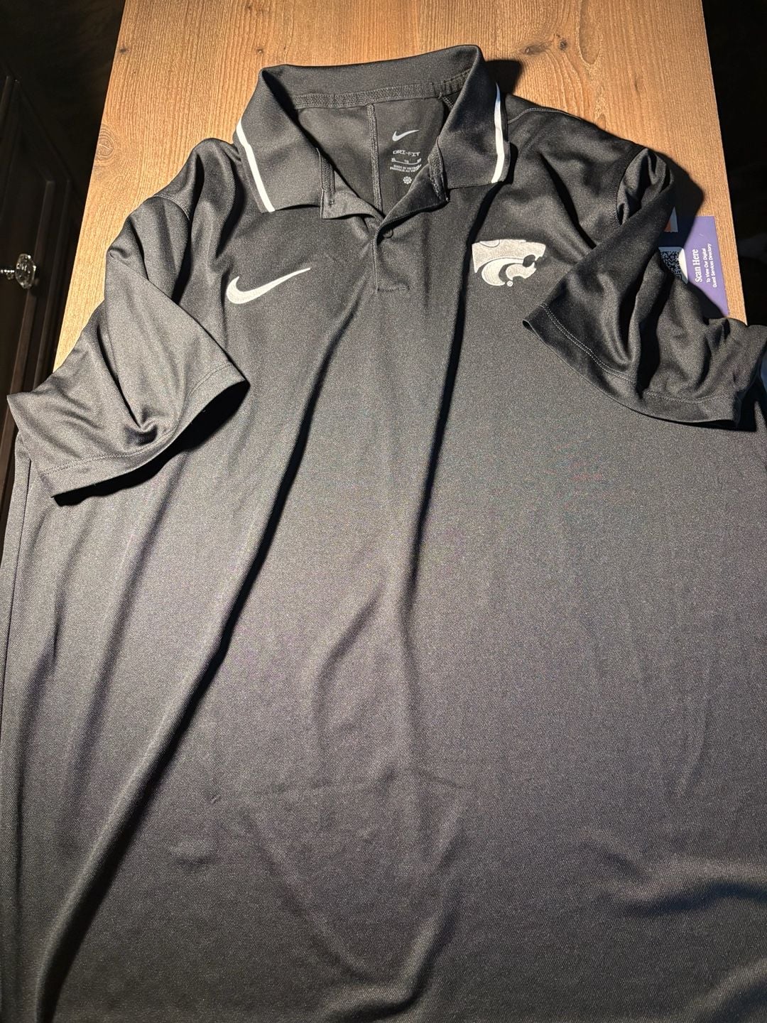 Nike Kansas State Wildcats Polo Shirt Black 1
