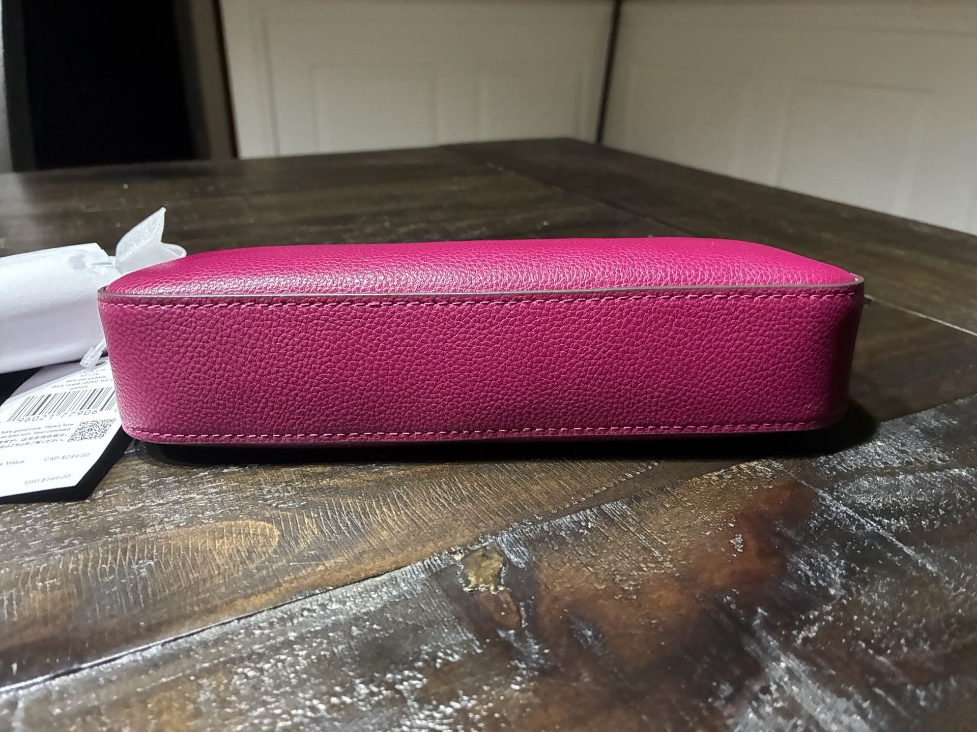 Kate Spade Gemini MiniConvertible Wristlet Dark Raspberry Pink Leather KP134 NEW 8