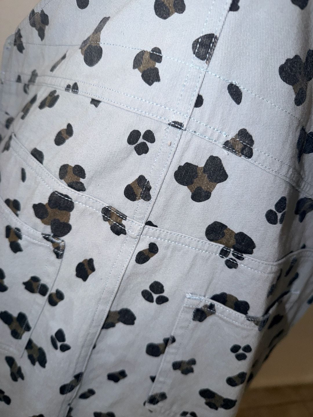 Leopard Print Denim Overall Dress Size S 5