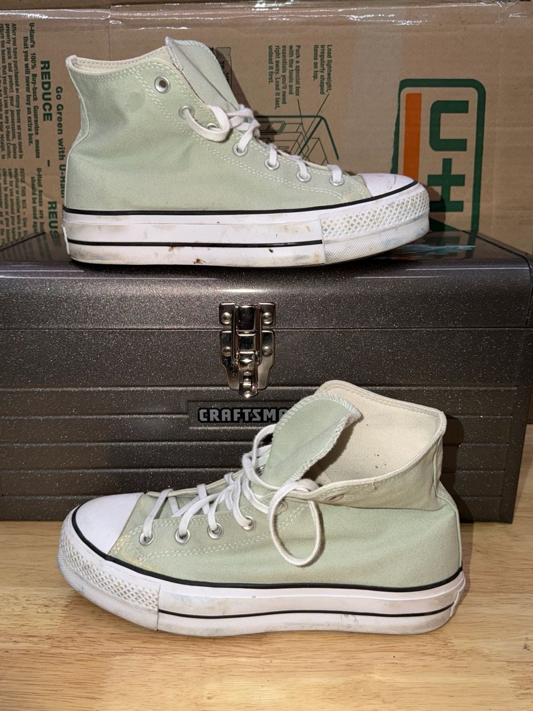 Converse Chuck Taylor All Star Lift High Top Size 10 Sage Green 3