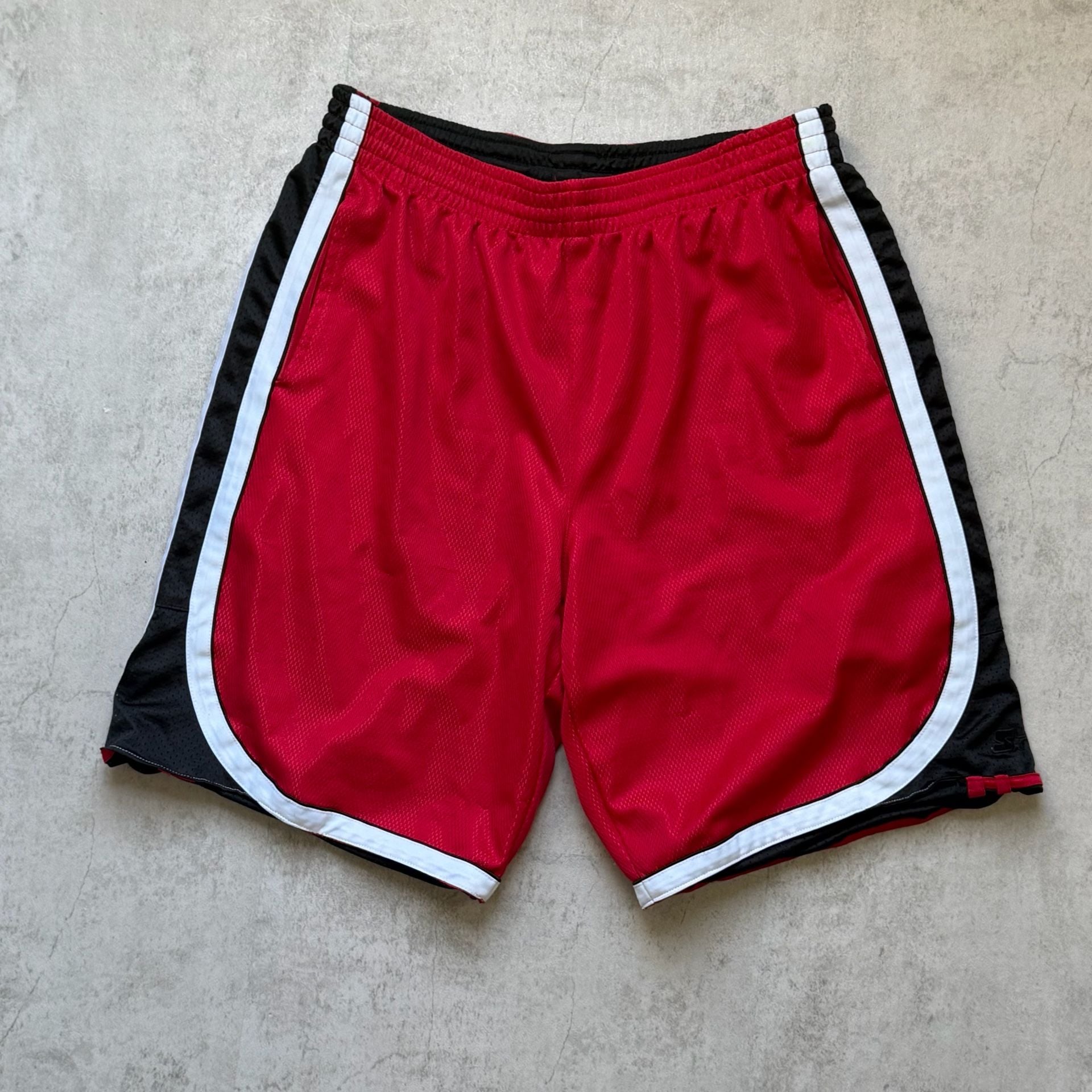 Starter Athletic Shorts Black Red Mesh 7