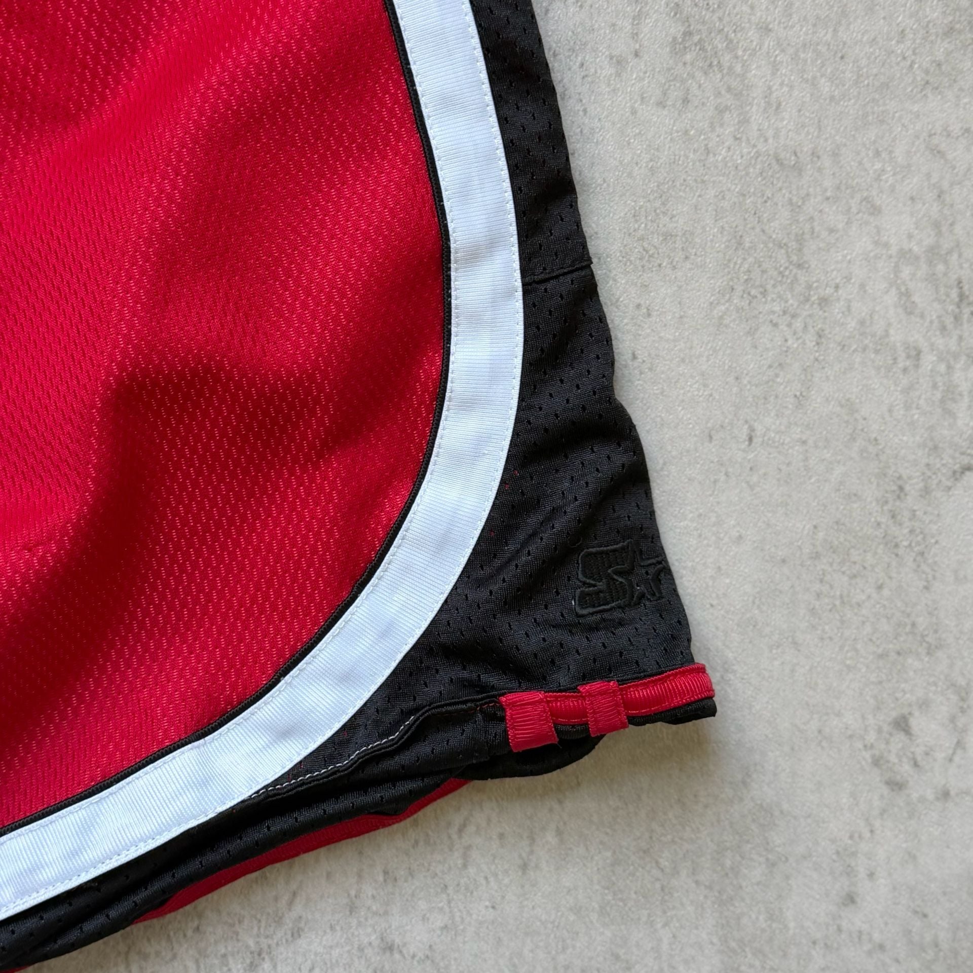 Starter Athletic Shorts Black Red Mesh 8