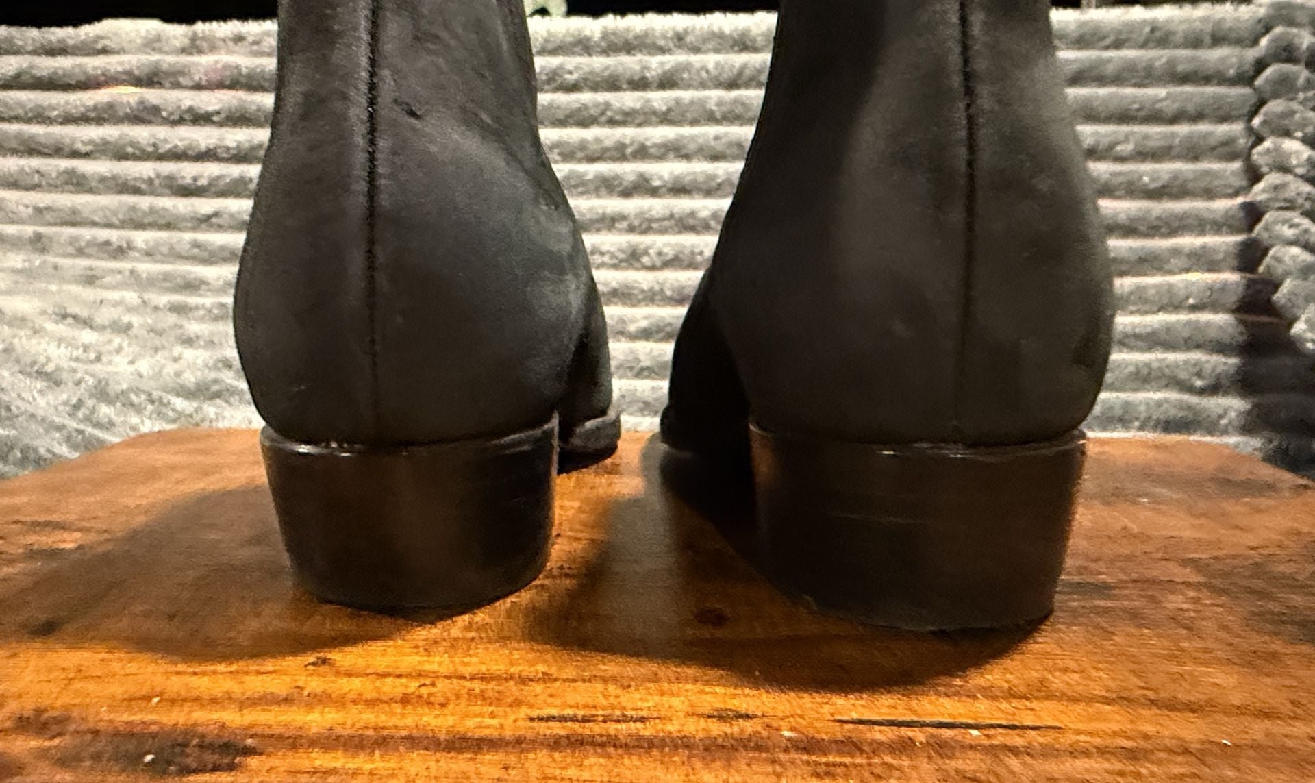 Botas Jaca Western Chelsea Boots Black Leather Pointed Toe Pull Tabs 6