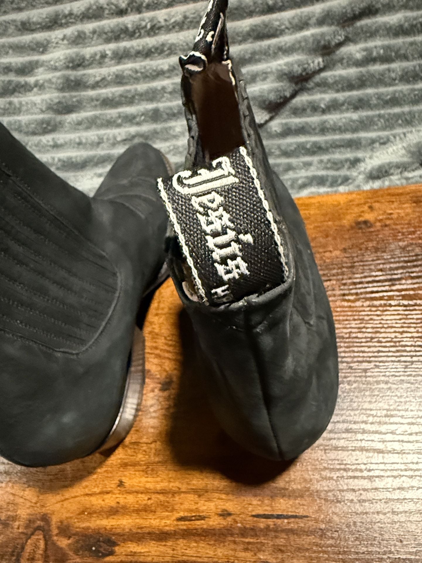 Botas Jaca Western Chelsea Boots Black Leather Pointed Toe Pull Tabs 8