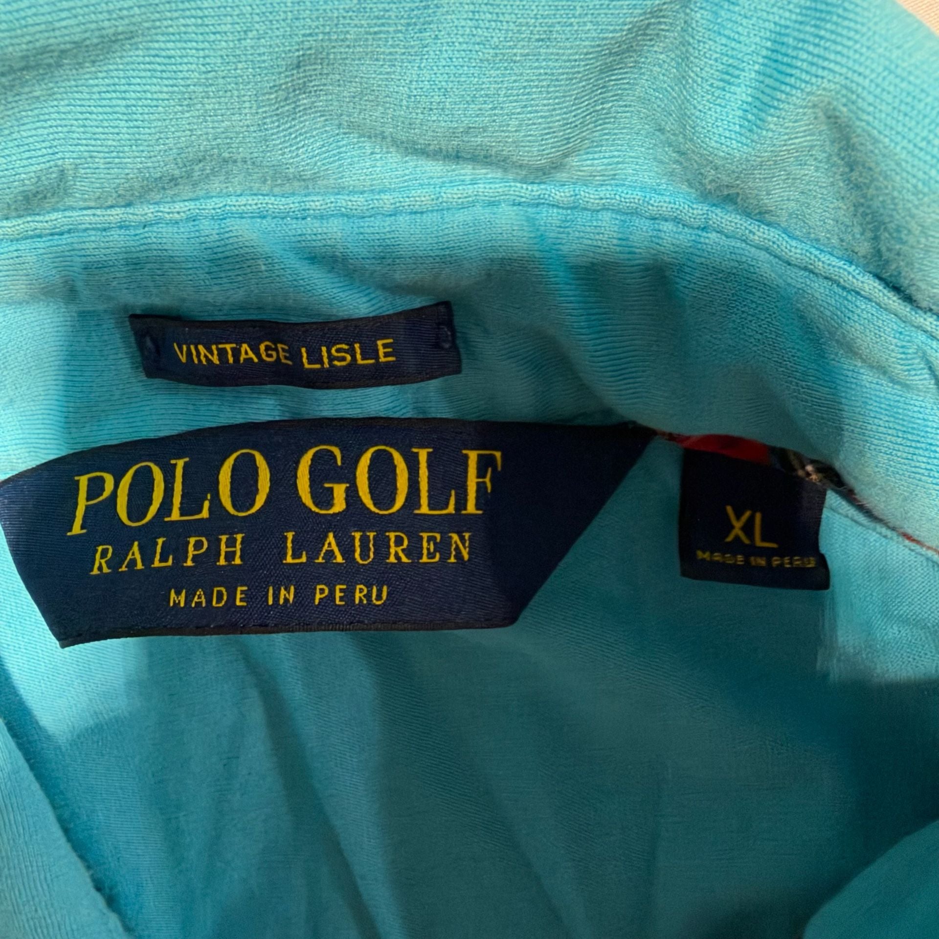 Polo Ralph Lauren Polo Golf Vintage Lisle Shirt Blue Cotton Short Sleeve 5