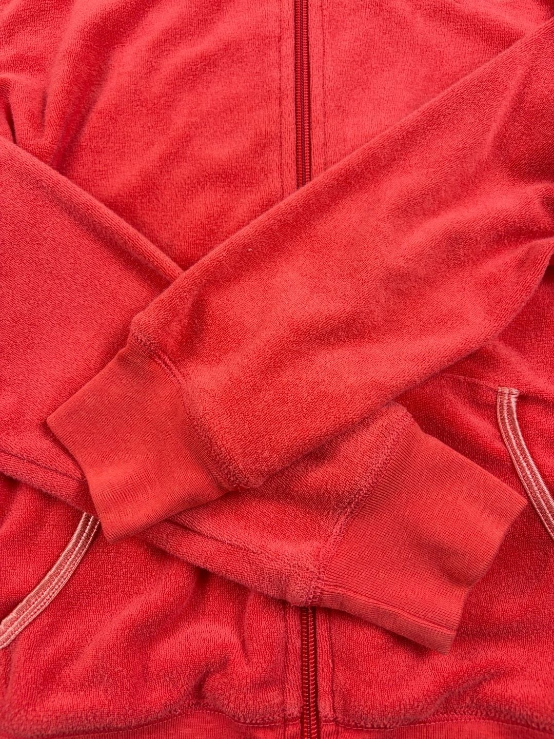 BCBG Max Azria Full Zip Hoodie Red Velour Size M (OF) 5