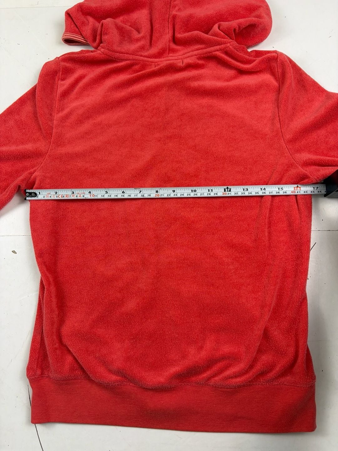 BCBG Max Azria Full Zip Hoodie Red Velour Size M (OF) 11