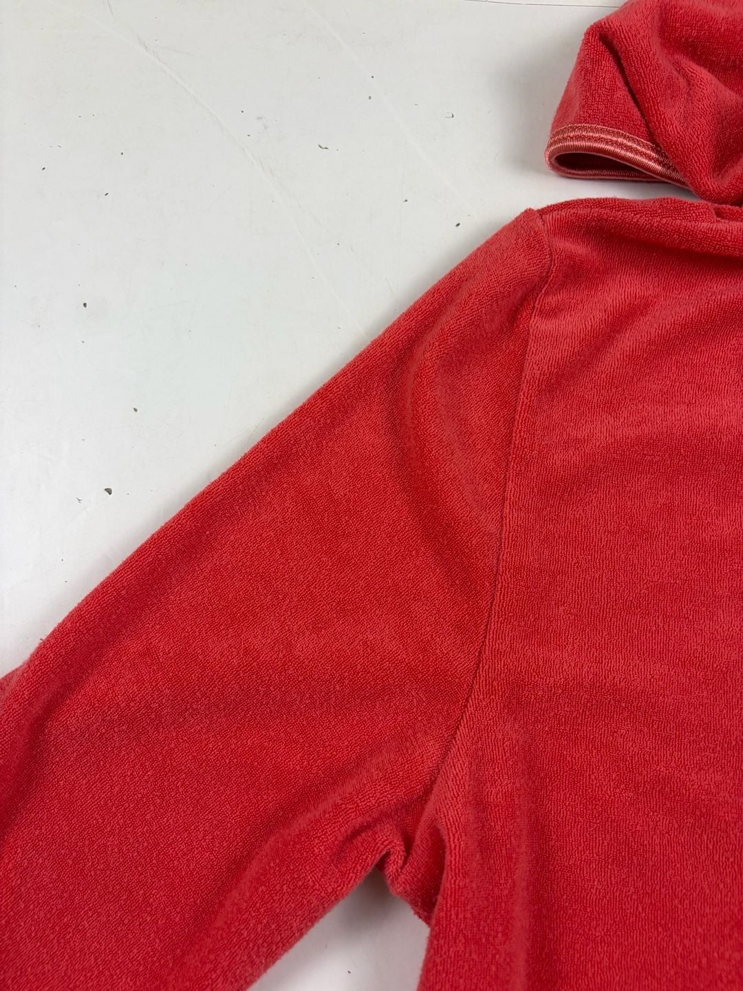 BCBG Max Azria Full Zip Hoodie Red Velour Size M (OF) 12