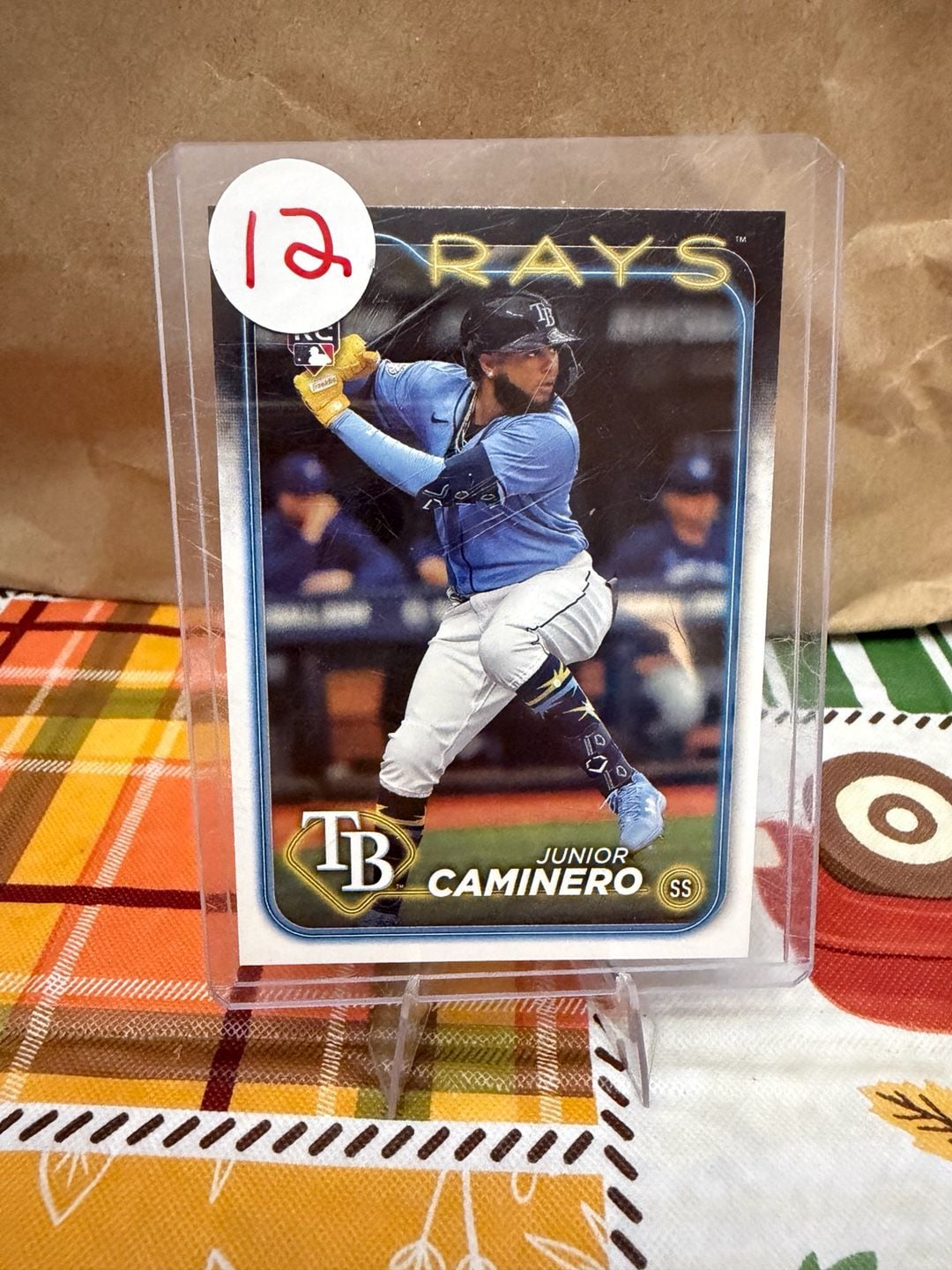 2024 Topps Series Two Junior Caminero #628 Tampa Bay Rays Rookie Card 1