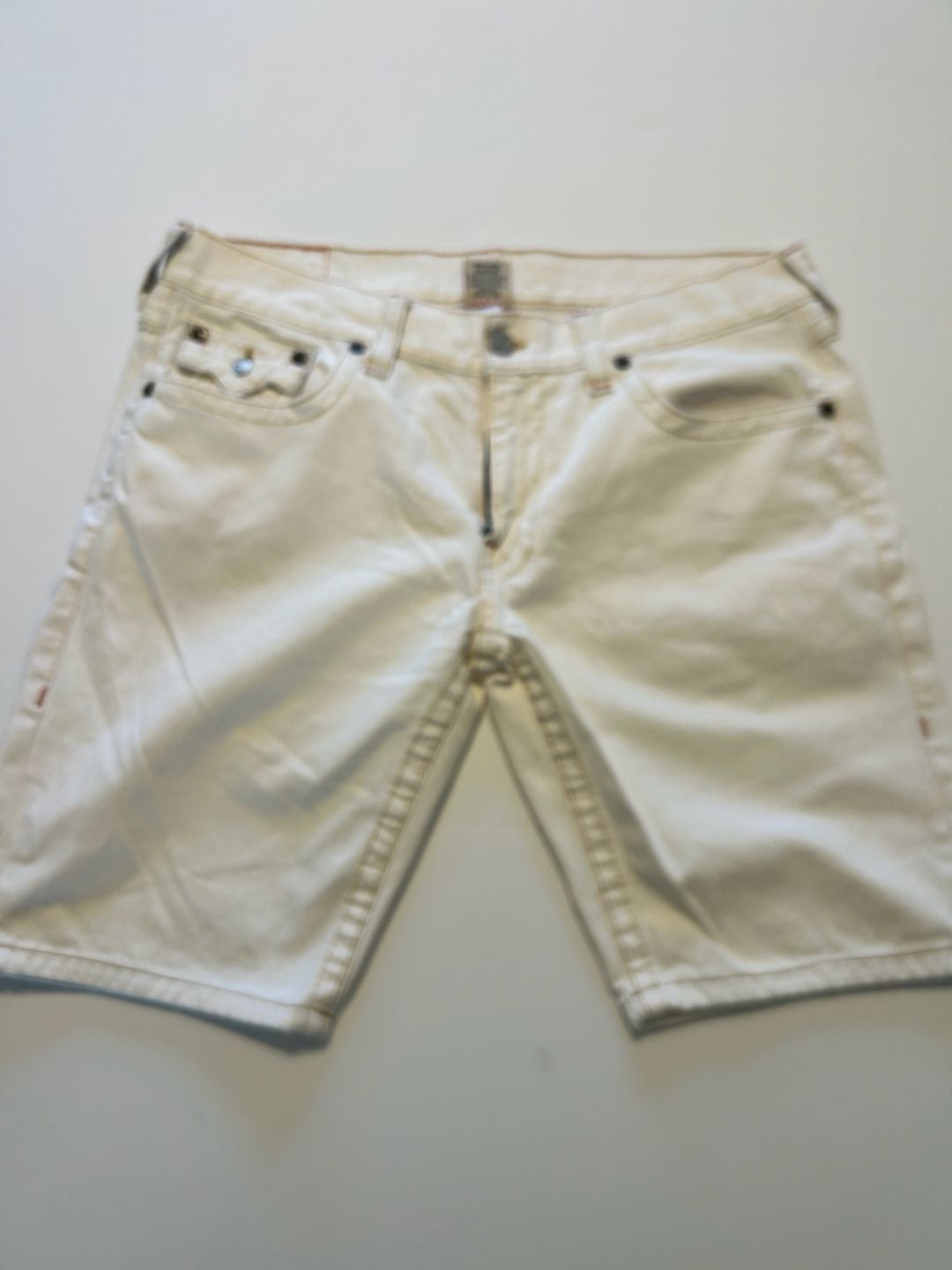 True Religion White Denim Shorts Size 38 2