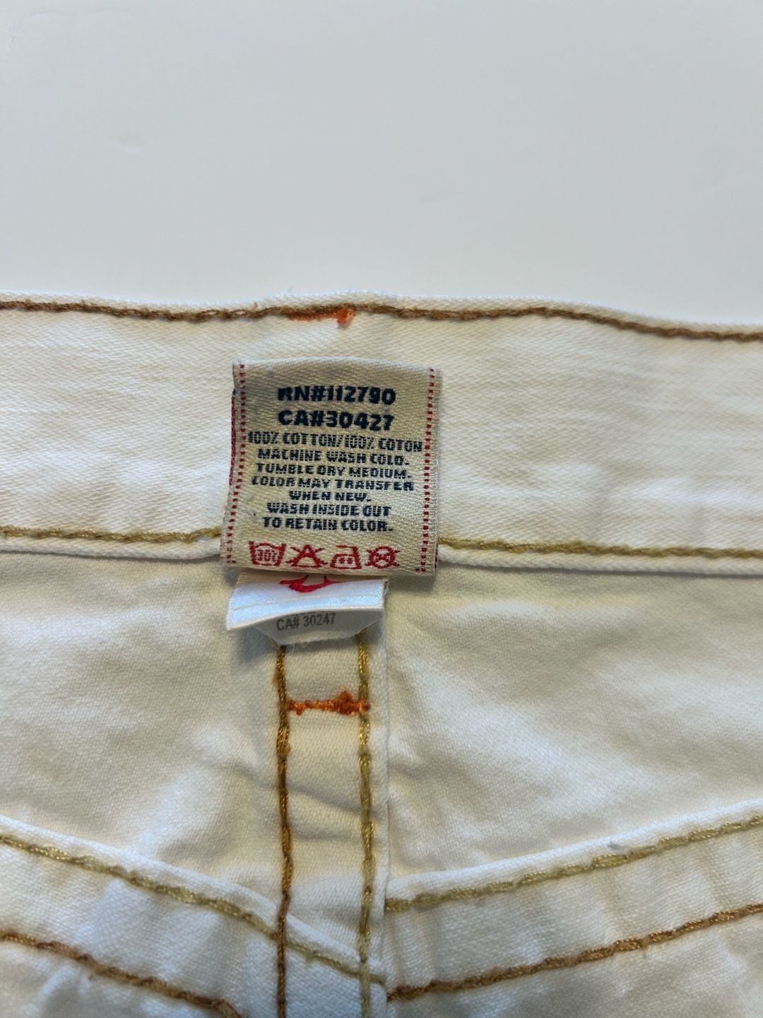 True Religion White Denim Shorts Size 38 4