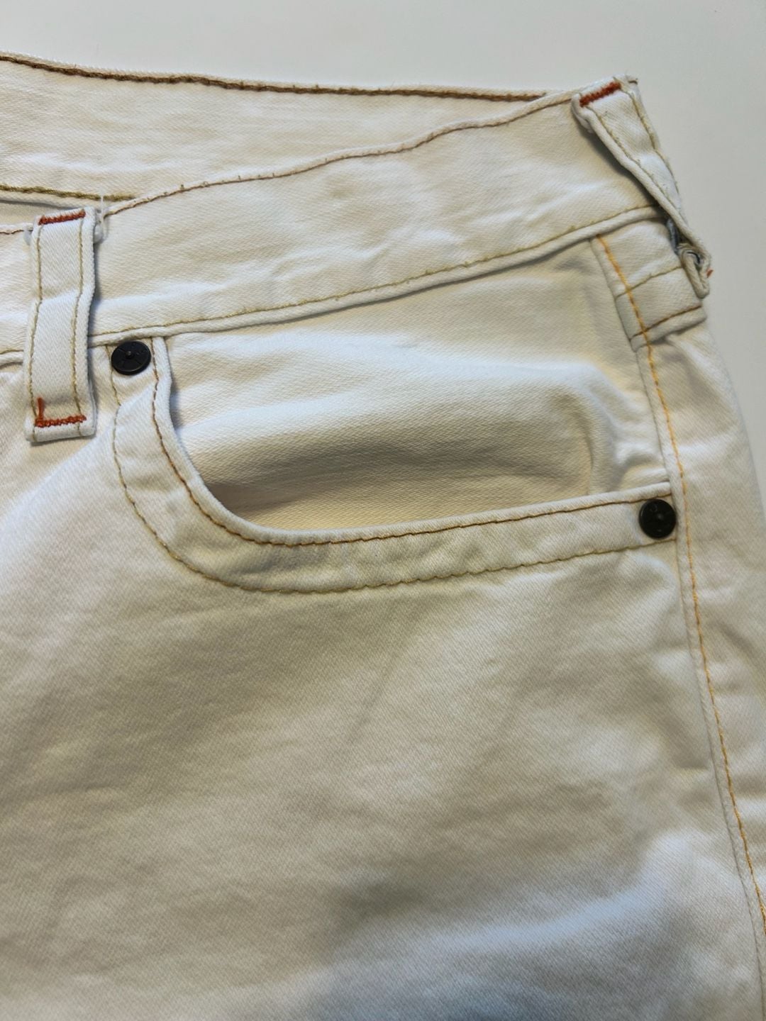 True Religion White Denim Shorts Size 38 6