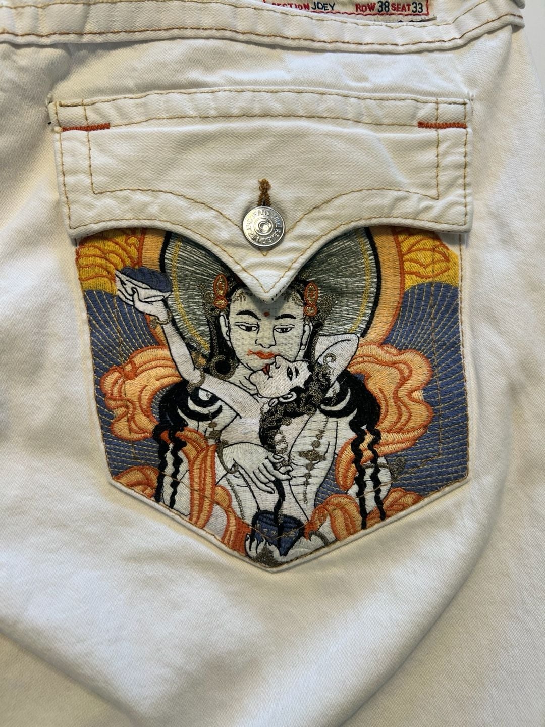 True Religion White Denim Shorts Size 38 11