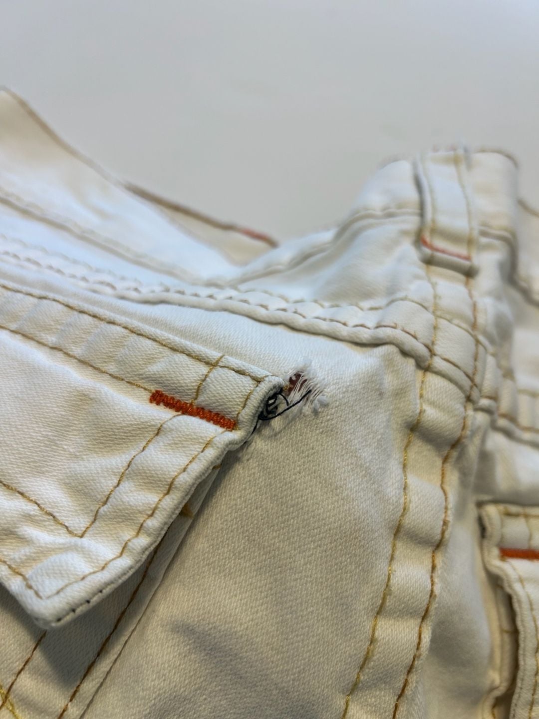 True Religion White Denim Shorts Size 38 13
