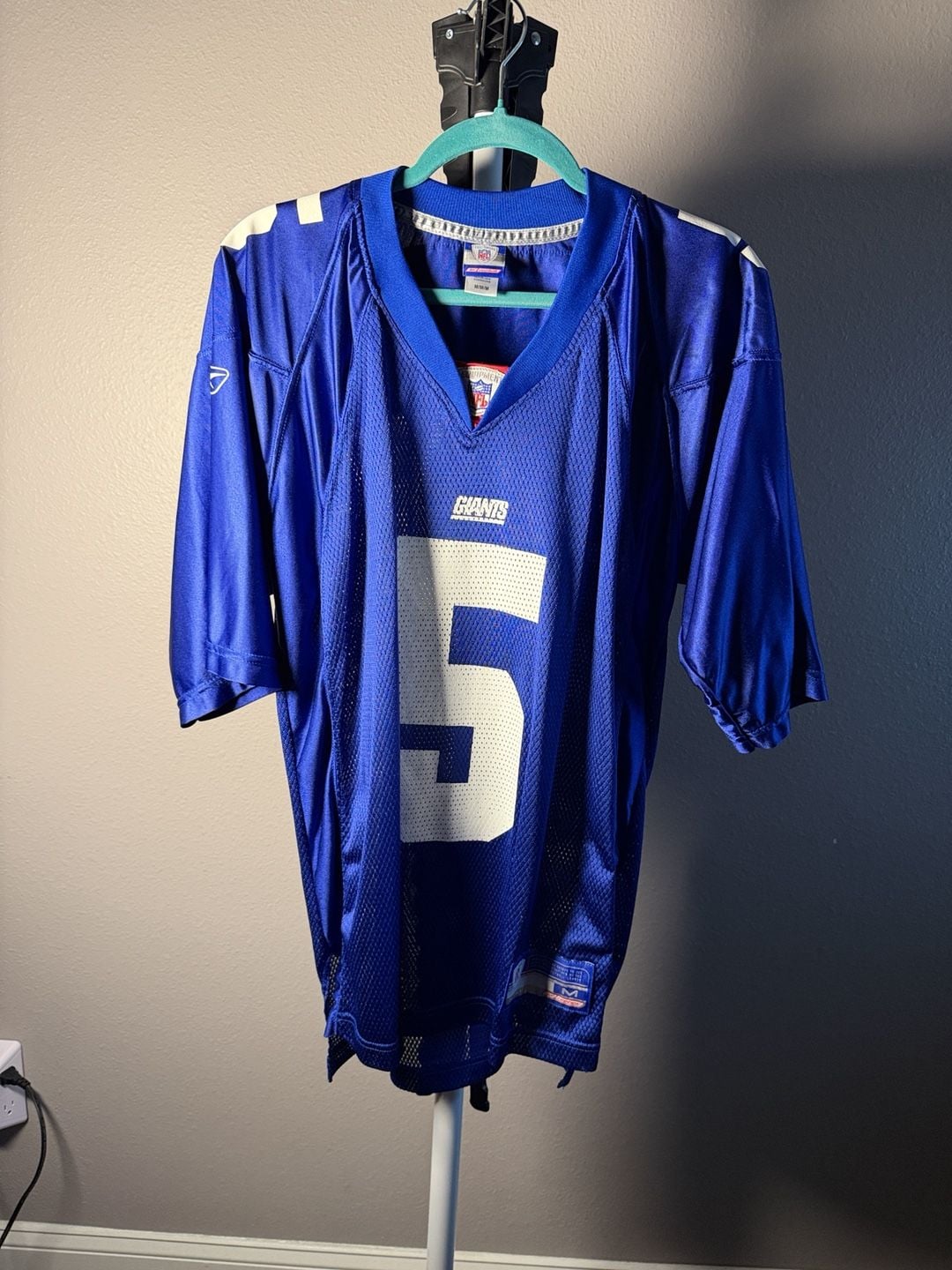 Reebok NFL New York Giants Jersey Size M Blue White #5 Kerry Collins 2