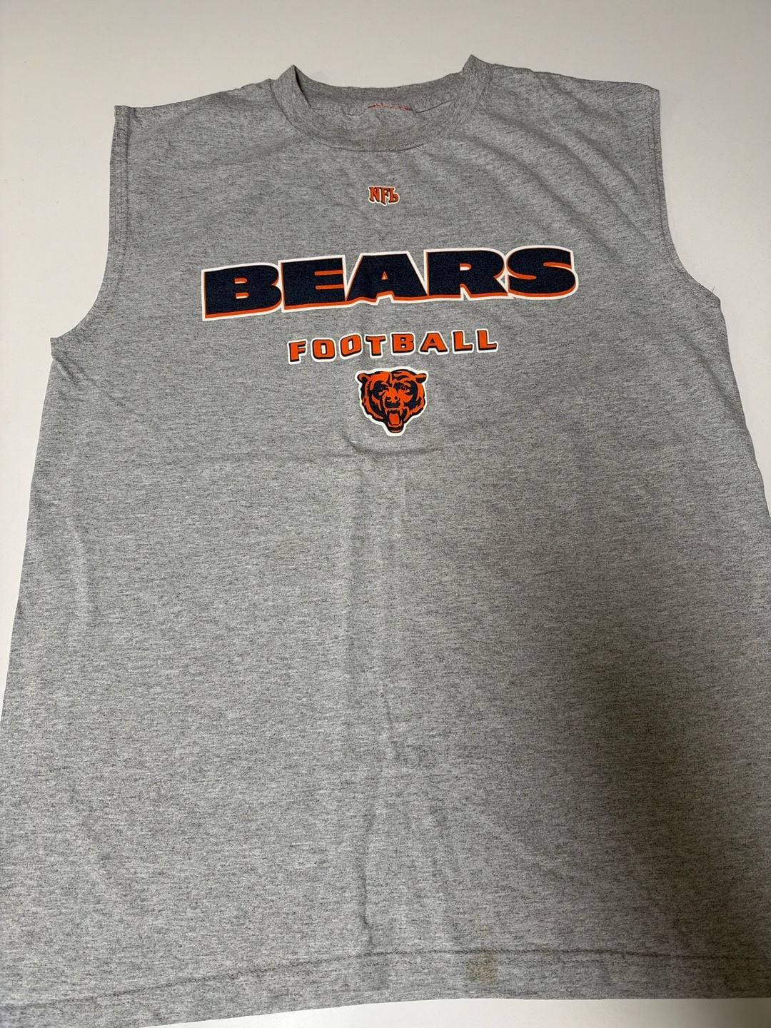 NFL Chicago Bears Cut Off Sleeveless T-Shirt Gray 3