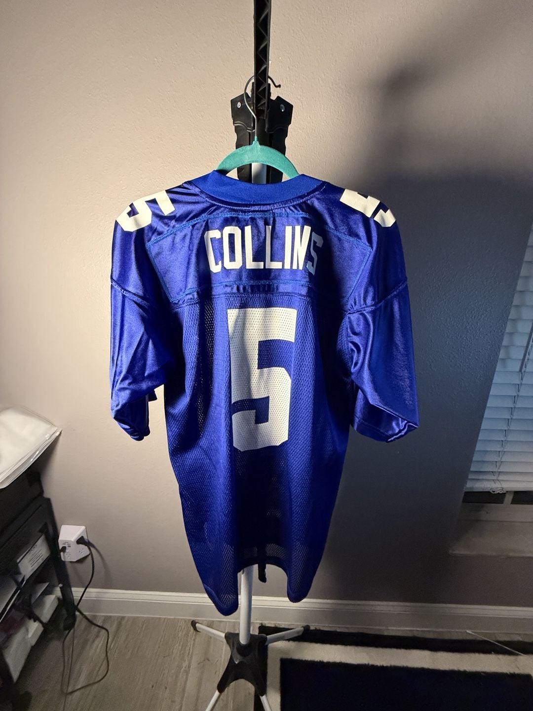 Reebok NFL New York Giants Jersey Size M Blue White #5 Kerry Collins 9